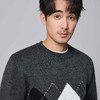 墨麦客男装菱形格提花圆领针织衫男士2024冬季新款撞色宽松毛衣男 商品缩略图3