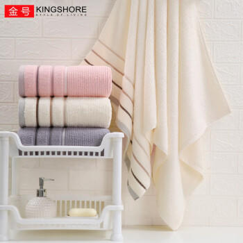 金号A类纯棉浴巾柔软吸水运动洗澡巾男女加厚亲肤 140*72cm 445g 棕色 商品图5