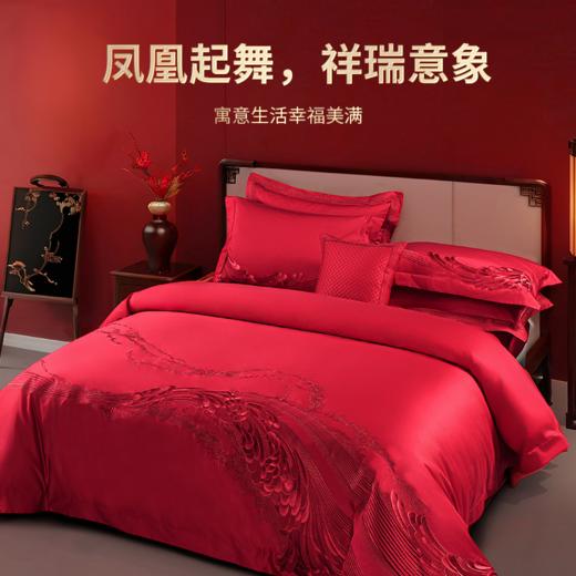 雅芳婷新中式全棉婚嫁九件套龙凤喜被结婚婚庆高级床上用品套件 商品图1