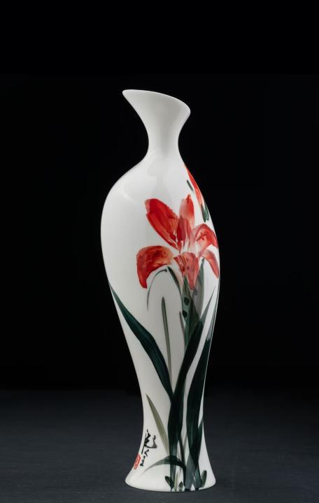 釉中五彩【和合】赏瓶 商品图0