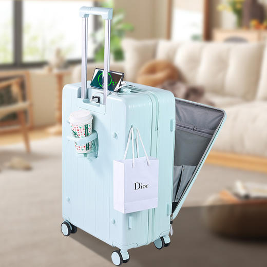 【前置开口20寸28行李箱】登机拉杆箱 多功能小旅行箱 24寸抗摔密码皮箱 商品图9