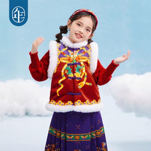 年衣童装儿童棉马甲女秋冬新款婴儿小马褂男宝马夹背心拜年服潮有福有富中式马甲 商品图0