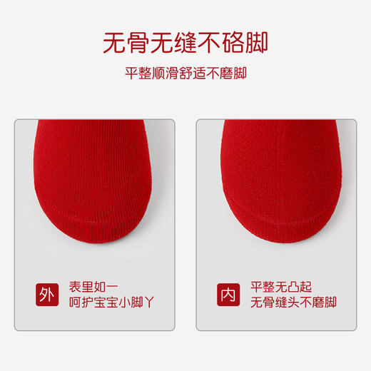 【醒粉福利24.9元5双】蛇年限定款红色新年棉袜 无骨男女童可爱精梳棉卡通袜 商品图4