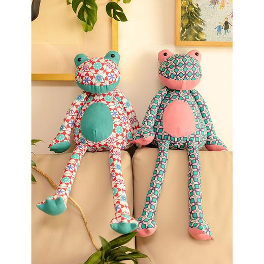 手绘碎花青蛙玩偶公仔高端可爱棉安抚装饰小孩礼物娃娃玩具抱枕 商品图2