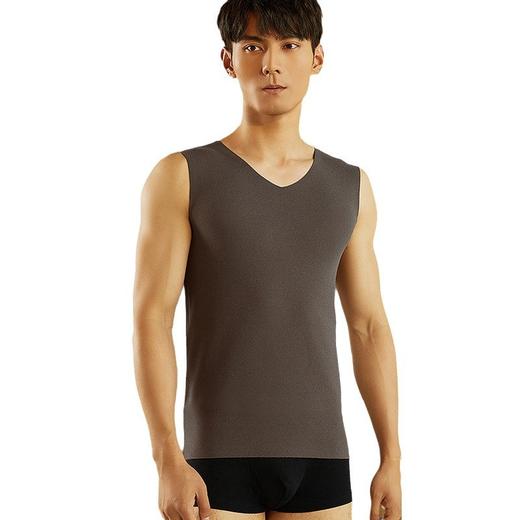 【拍2件减15元】抗静电发热羊毛贴片男士保暖背心 V领护背护肚内搭秋冬打底马甲 商品图4