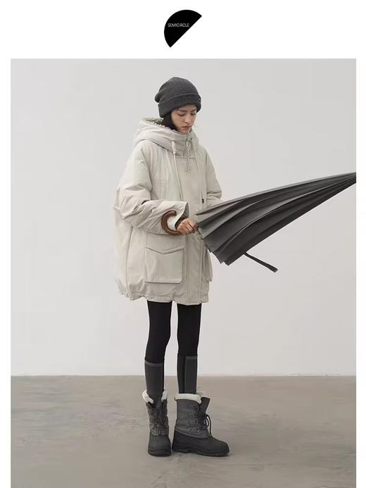 半圆/D24411643/科技面料经典工装羽绒服 商品图0