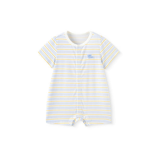 【商场同款】英氏婴儿衣服夏季短袖透气哈衣桑蚕丝新生儿连体衣 商品图4