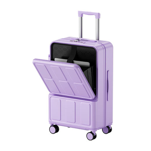 【可前置开口行李箱】多用途杯架旅行箱 清新糖果色密码箱男登机拉杆箱新年春节出行 商品图2