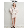 VIMAGE纬漫纪浅粉色新中式盘扣圆领直筒舒适短外套2025春季新款V2303903 商品缩略图1