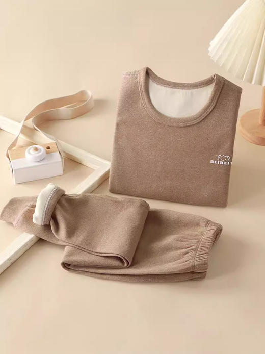 【速热温暖，贴心呵护】儿童内衣套装 德绒保暖衣 男童秋衣秋裤 女童睡衣家居服 宝宝衣服套装-QQ 商品图1