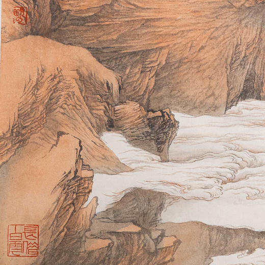 姚涯屏《戊戌初秋山水小品》国画34CM×34CM 约1平尺手绘纸本宣纸作品【原作编号GH0398】 商品图3