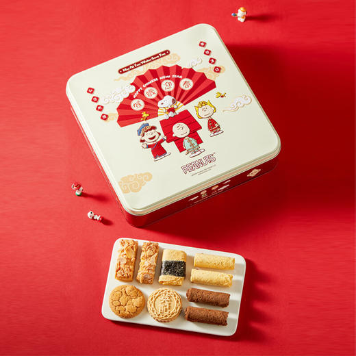 澳门英记SNOOPY贺年糕点礼盒323g/056733 紫菜凤凰卷+杏仁酥+杏仁饼+迷你鸡蛋卷/朱古力蛋卷 商品图1