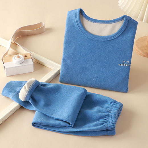 【速热温暖，贴心呵护】儿童内衣套装 德绒保暖衣 男童秋衣秋裤 女童睡衣家居服 宝宝衣服套装-QQ 商品图6