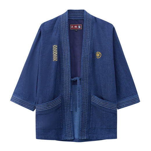 ONIARAI/鬼洗25春夏棒系列招财蛇年复古车线牛仔男式道袍 N340214 商品图3