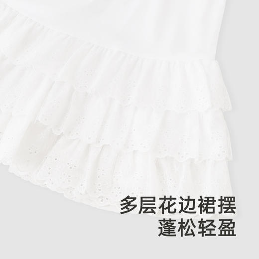 【商场同款】英氏女童连衣裙春夏女宝甜美小白裙2025新款背心裙 商品图3