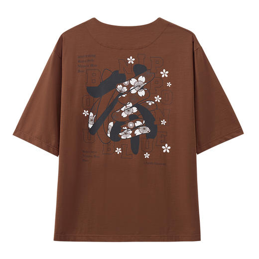 ONIARAI/鬼洗25春夏棒系列毛笔大棒字樱花变色V领短袖T男 N840263 商品图4