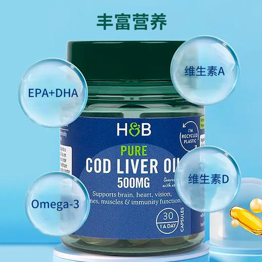 【一口价】英国荷柏瑞深海鳕鱼肝油软胶囊30粒/瓶 商品图2