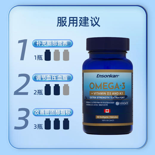 Ensonkan安迅康 深海鱼油软胶囊高纯度omega3含DHA EPA维生素D中老年呵护心眼脑血管 商品图12