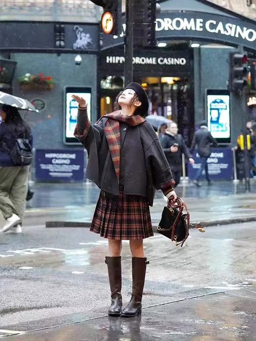 浮生八记/24D177/“魔法斗篷”英伦复古多种穿法可拆卸连帽围巾斗篷大衣 商品图0