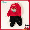 迪士尼童装2024秋冬季男童国潮喜庆拜年服男宝宝加绒加厚卫衣套装ZD1ET001 商品缩略图3