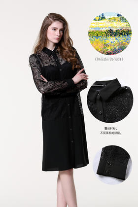 【伯妮斯茵】161F208--黑色衬衣--鲜花盛开的花园1--《生命之美-梵高的花园》