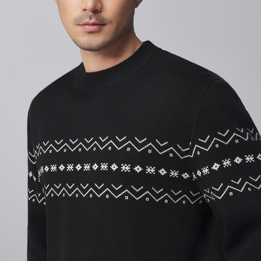 墨麦客男装2024秋冬季新款圆领毛衣男士加厚自发热打底针织衫外套 商品图2