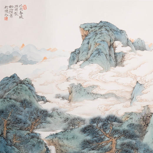 姚涯屏《谿山深秀于岭外》国画68CM×46CM 约3平尺手绘纸本宣纸作品【原作编号GH0397】 商品图2