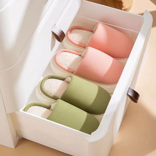 乳胶棉拖鞋女 冬季新款居家用 防滑厚底情侣棉拖鞋 乳胶中底 一踩一回弹 保暖乳胶拖鞋 每一步都踩在乳胶枕上 商品图3