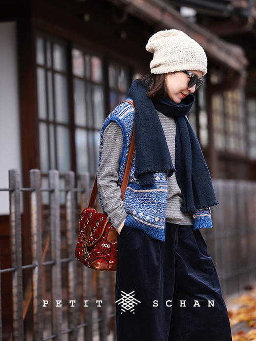 PETIT SCHAN小闪 CLO#678 Serenade the sea 海上小夜曲 纯羊毛费尔岛提花V领马甲 商品图4