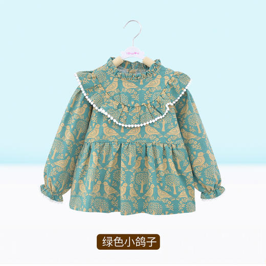 【罩住小身体，吃饭玩耍不脏衣】秋冬纯棉宝宝罩衣 长袖防水 女孩反穿衣公主裙 围围衣倒穿衣倒褂护衣-QQ 商品图3