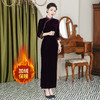 DNO-4FH7801-1丝绒加厚旗袍礼服薄款厚款中国风喜婆婆大码连衣裙 商品缩略图1