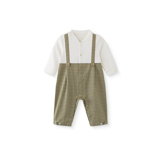 【商场同款】英氏婴儿衣服春夏短袖棉麻透气男宝连体衣宝宝爬服 商品图4