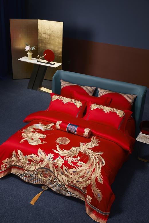 【中式婚庆套装】门店高端款100支全棉色织婚庆四件套 商品图1