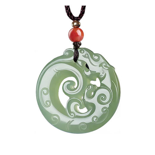 【经典】天然和田玉螭龙圆满吊坠  甄选优质玉料匠心雕琢工艺精湛带证书 商品图3