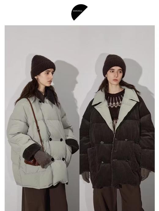 半圆/D24411661/双面穿灯芯绒泡芙羽绒服 商品图0