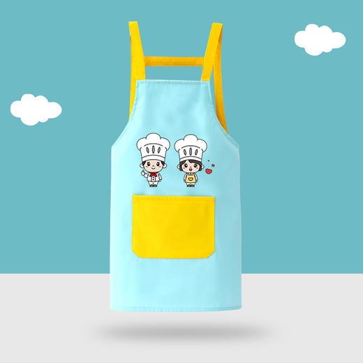 【宝宝围裙三件套，学画画·练书法·做家务】儿童三件套围裙 画画衣厨房烘焙 幼儿园绘画美术 防水宝宝罩衣 厨师帽-QQ 商品图5