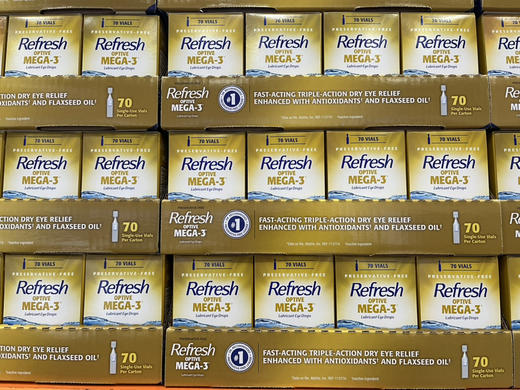#1医生第一推荐👍Refresh mega-3 润滑滴眼液 70支装 恢复眼睛活力 适用于干眼症、用眼疲劳 不含防腐剂 商品图5