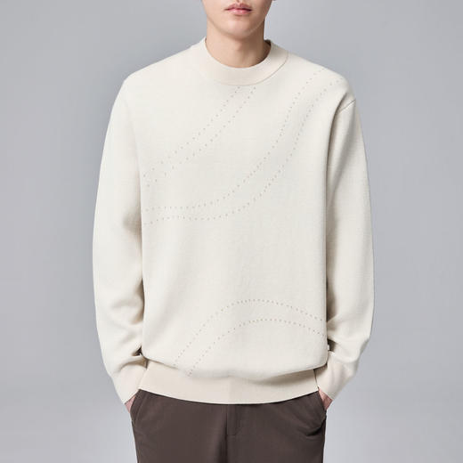 墨麦客男装2024秋冬季新款远红外升温毛衣男士加厚撞色针织衫。 商品图1