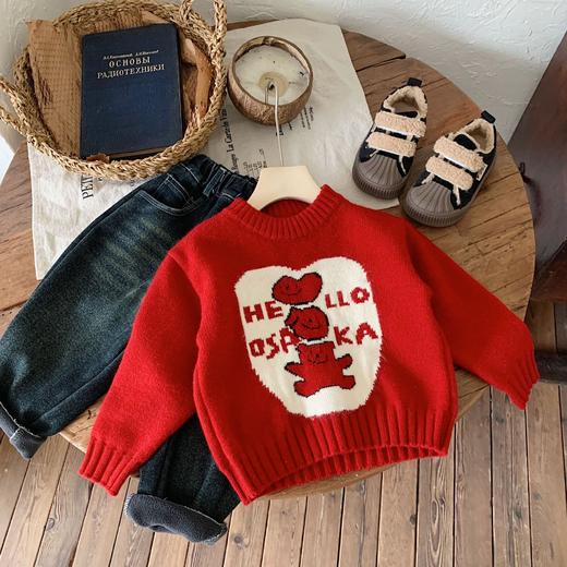 【YW】无忧购男女童可爱卡通针织衫毛衣加厚圆领新年服F0613（截单后7天发货)25年清仓捡漏 商品图8