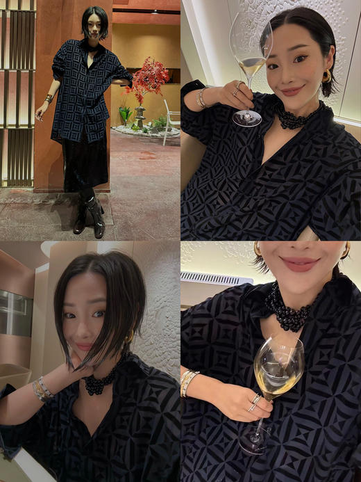 HIDEMI 【当当同款】节日系列天然黑曜石设计感不规则多层缠绕式项链 商品图1