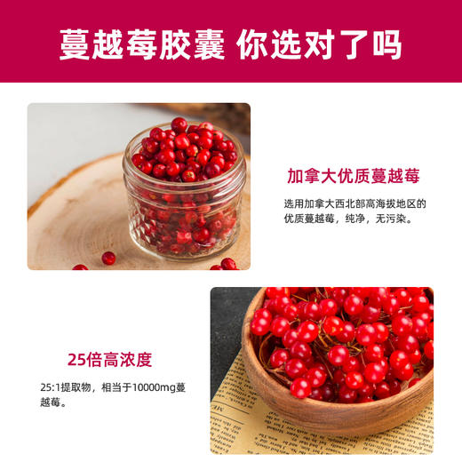 【一口价】荷柏瑞高含量蔓越莓提取片 400mg 60片添加VC维生素E 商品图2