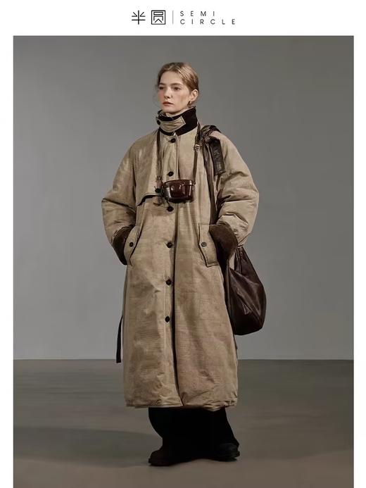 半圆/Z23405014/加厚长款过膝风衣式羽绒服 商品图2