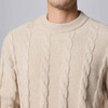 墨麦客男装复古绞花圆领针织衫男士2024冬季新款重磅宽松毛衣男潮 商品缩略图3