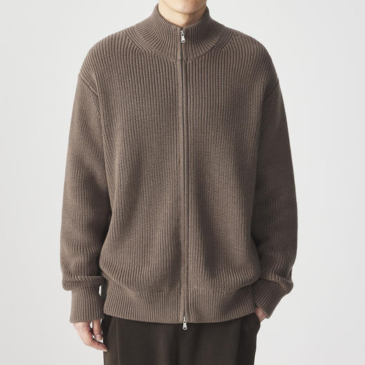 墨麦客男装远红外升温针织开衫冬季新款双层领加厚外套男20661。 商品图1