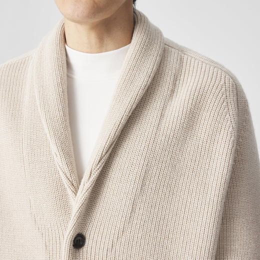 墨麦客男装双口袋青果领针织夹克冬季新款绵羊毛复古外套男20712 商品图2