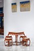 红桥红  家具严选  缅甸花梨（大果紫檀）【石面 78 仿故宫文竹 方桌五件套】 商品缩略图1