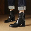 【预售5天】真皮女靴子头层羊皮粗跟高跟质感马丁靴高级感十足女短靴LG&509-979 商品缩略图0
