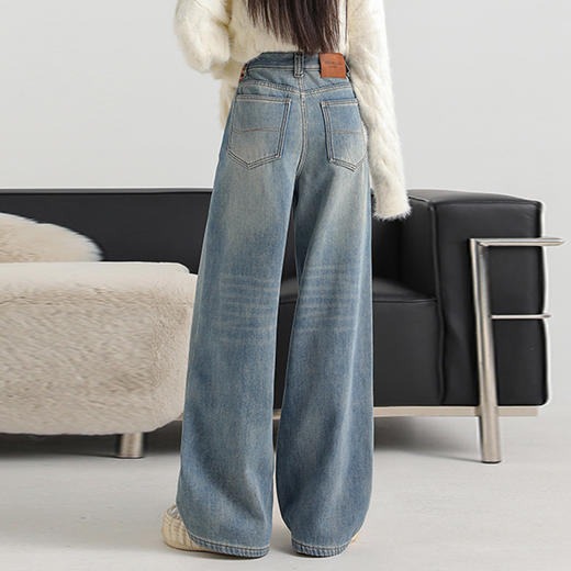 馥迦复古拖地牛仔阔腿裤 商品图6