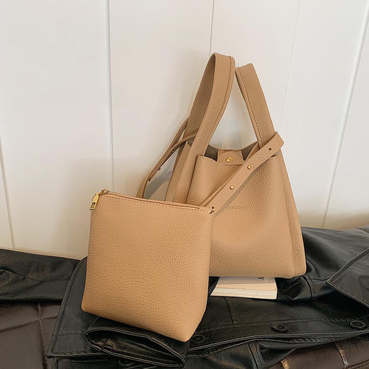 【优雅简约！新品子母包】韩版菜篮简约手提包；女神专属搭配利器，便捷实用多用途；简约设计，多色可选，低调奢华；软皮材质舒适柔软，让你轻松展现自信气质！ 商品图6