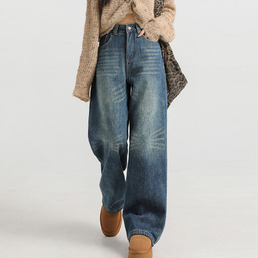 馥迦复古拖地牛仔阔腿裤 商品图5